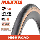 Maxxis High Road - 700 X 25C - HYPR K2 Fold Carbon Bead 170TPI - Tan Wall - Tubeless Ready