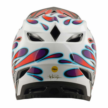 26 TLD D4 Composite Mips Helmet - Overspray White/Red -