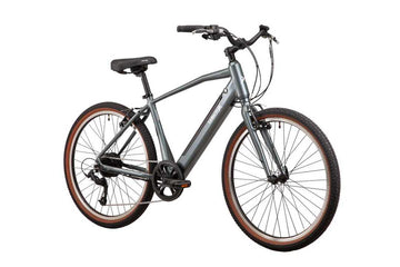 23 VelectriX Cruiser Electric Hybrid Bike - Silver -