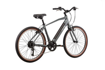 23 VelectriX Cruiser Electric Hybrid Bike - Silver -