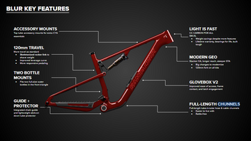 27 Santa Cruz Blur CC - XX AXS RSV FA Race Kit - Gloss Tart Cherry -