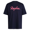 Rapha Men's Logo T-Shirt Dark Navy/High-Vis Pink -