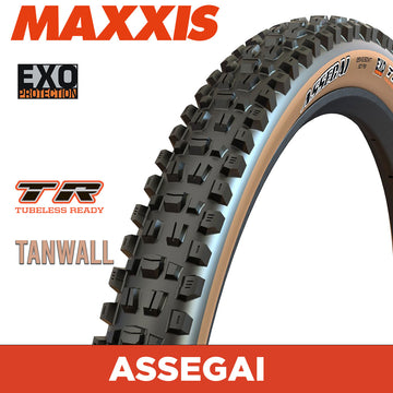 Maxxis Assegai - 29 X 2.50 WT - Folding TR - EXO 60 TPI - Dual Compound - Tan Wall