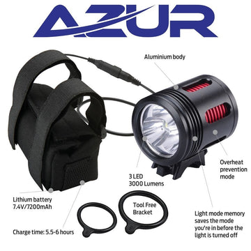 Azur Titan 3000 Lumens Head Light