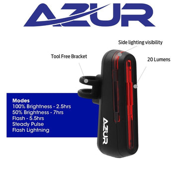 Azur Vampire Tail Light USB - 20 Lumens