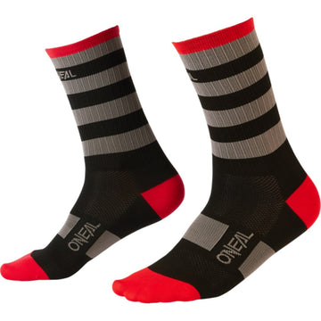 Oneal Performance Sock - Stripe Black/Grey/Red -