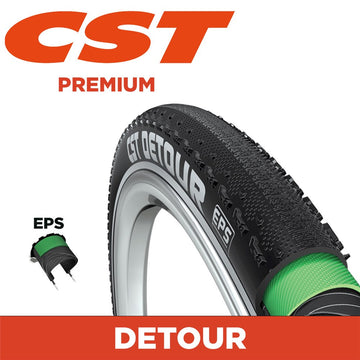 CST Detour Gravel Tyre - 700 x 38 - 60 TPI - Wirebead EPS 1.5mm - Black