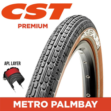CST Palmbay Tyre - 700 x 40 Hybrid - 0.7mm Apl Layer W/Ref Strip - Black With Brown Sidewall