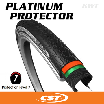 CST TYRE PLATINUM PROTECTOR 700 x 45 ULTIMATE PROTECTION LEVEL 7 - 5mm LDP & APL LAYER & REF STRIP - EBIKE 50km