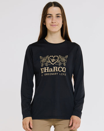 Dharco Womens Long Sleeve Tech Tee - Black -