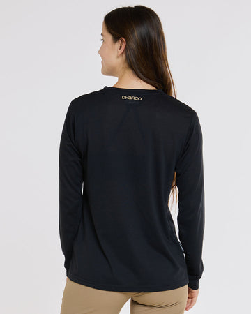 Dharco Womens Long Sleeve Tech Tee - Black -