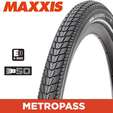 Maxxis Metropass E-Trekking - 700x40 E-50 115kg Load Wirebead - Reflective Strip
