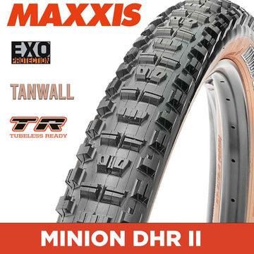 Maxxis Minion DHR II - 29 X 2.40 WT Folding 60TPI EXO TR Tanwall