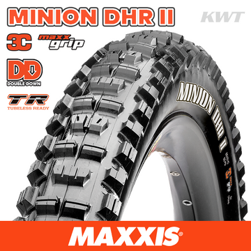 Maxxis Minion DHR II - 27.5 X 2.40 WT Folding DD 2X120TPI 3C MaxxGrip TR