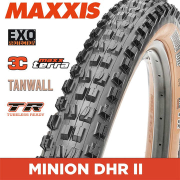 Maxxis Minion DHF - 27.5 X 2.30 Folding 60TPI EXO 3C MaxxTerra Dark Tanwall TR