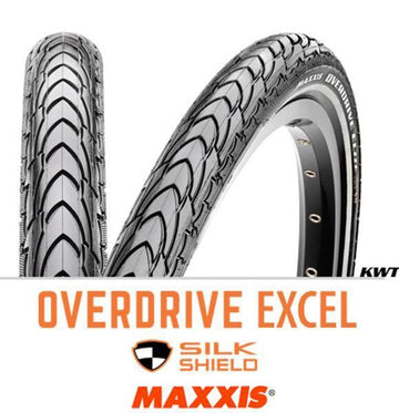 Maxxis OVERDRIVE EXCEL 26 X 2.0 WIREBEAD 60 TPI SILK SHIELD REFLECTIVE STRIP