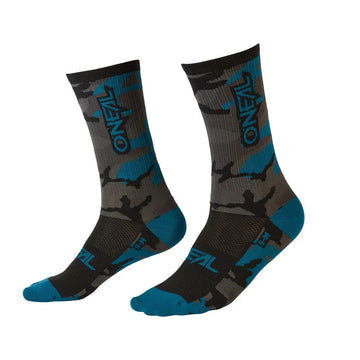 Oneal Performance Sock - Camo Grey/Blue/Black -