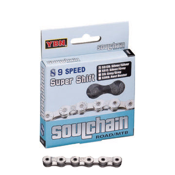 YBN 9 Speed Silver Chain - 116L