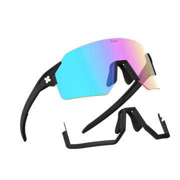 Sungod Airas Matte Black frame with 8KO Iris HV Blue lens