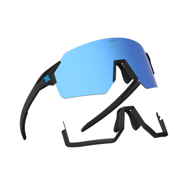 Sungod Airas Matte Black frame with 8KO Silver Blue lens