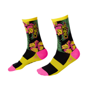 Oneal Performance Sock -Island Pink/Green/Yellow -
