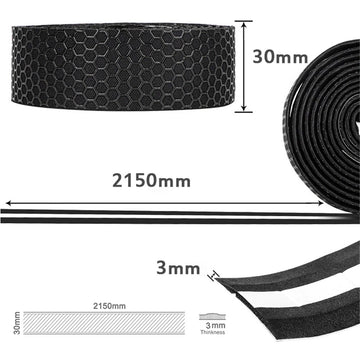 Cyclehaus Elite PU Bar Tape With Silicon Honeycomb Weave Top - Black
