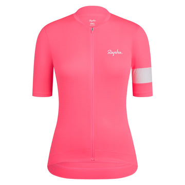 Rapha Women's Core Lightweight Jersey High-Vis Pink/White -