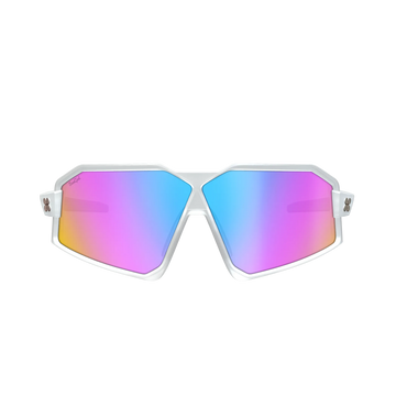 Sungod GTs Frosted Clear frame with 8KO Iris HV Blue lens