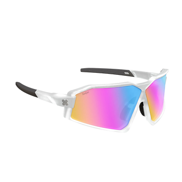 Sungod GTs Frosted Clear frame with 8KO Iris HV Blue lens