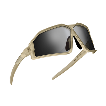 Sungod GTs Frosted Desert Sand frame with 8KO Smoke lens