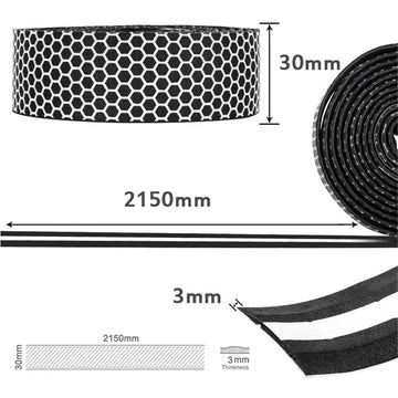 Cyclehaus Elite PU Bar Tape With Silicon Honeycomb Weave Top - Black/White