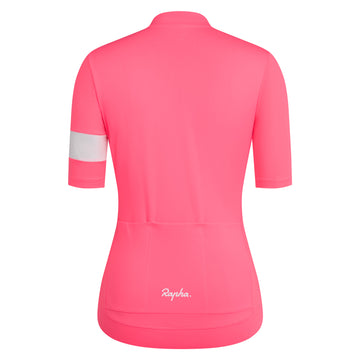 Rapha Women's Core Lightweight Jersey High-Vis Pink/White -