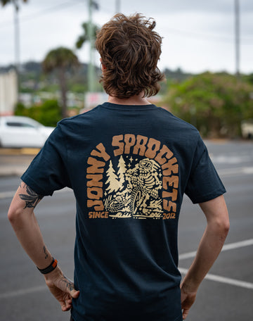 Jonny Sprockets Mountain Design Tee - Coffee Club -