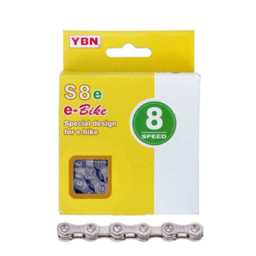 YABAN Chain - 8 Speed E-BIKE - 1/2 X 3/32 - Pin Length 7.3mm Silver/Silver - 136L