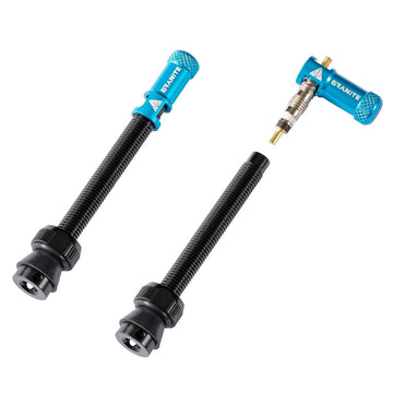 Granite Juicy 60mm Tubeless Valve Pair - Coloured Cap - Blue