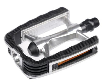 QBP Pedal Alloy Trekking W/Kraton Top- 9/16 - Du Bearing - Silver