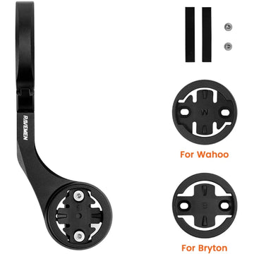 Ravemen AOM02 Alloy Out-Front Computer Mount 31.8mm w/ Go-Pro Adapter (suits Garmin, Wahoo, Bryton)