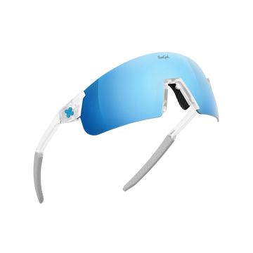 Sungod Ultras Air Frosted Clear frame with 8KO Silver Blue lens