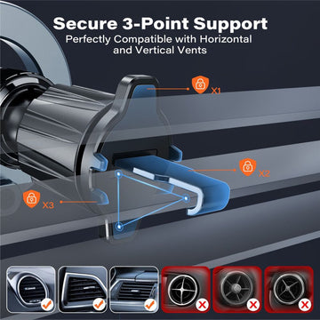 A2C Magnetic Wireless Car Charger Vent Mount