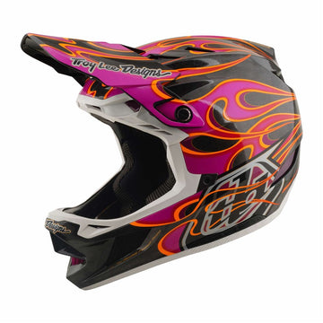 26 TLD D4 Carbon Mips Helmet - Torched Carbon/Magenta -