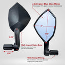 HAFNY Mirror - FR054 107mm x 66mm - Anti-Glare Auto Grade Glass Ball Joint - Right