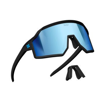 Sungod Vulcans Full-frame Matte Black frame with 8KO Silver Blue lens