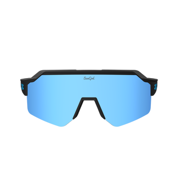Sungod Vulcans Full-frame Matte Black frame with 8KO Silver Blue lens