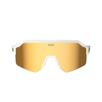 Sungod Vulcans Full-frame Matte White frame with 8KO Gold lens