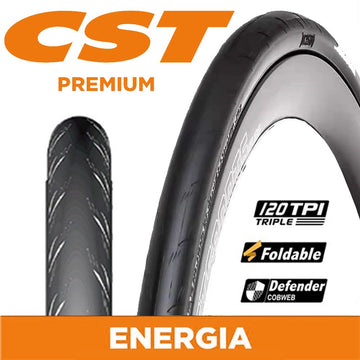 CST Energia Tyre - 700 x 25 - Folding EPS - Dual Compound - 120 TPI - Black
