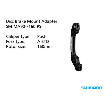 Shimano SM-MA90-F160-PS ADAPTER 160mm CALIPER: POST MOUNT: A-STD FRONT